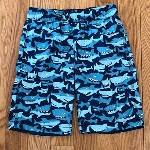 GAP Kids Shark Patterned Blue Swim Shorts Size Large (10-11 years)